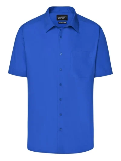 Men's Business Shirt Shortsleeve - royal, 6XL