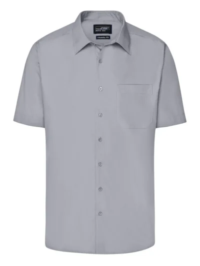 Men's Business Shirt Shortsleeve - steel, 3XL