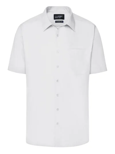Men's Business Shirt Shortsleeve - white, 6XL