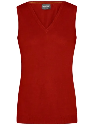 Ladies' V-Neck Pullover - bordeaux, L