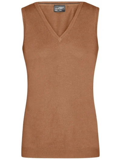 Ladies' V-Neck Pullover - camel, S