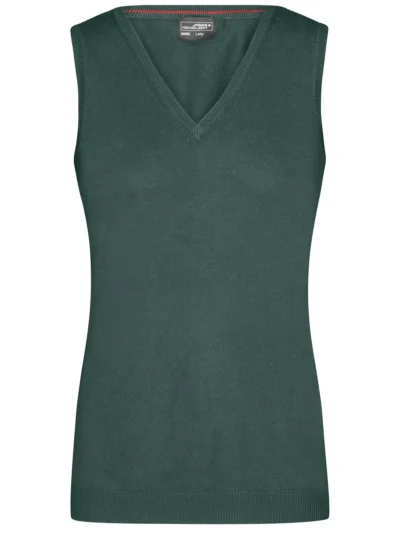 Ladies' V-Neck Pullover - forest green, XS