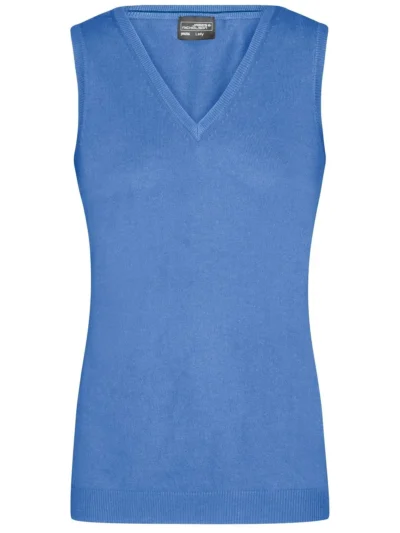 Ladies' V-Neck Pullover - glacier-blue, XL