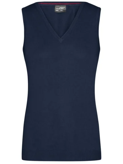 Ladies' V-Neck Pullover - navy, M