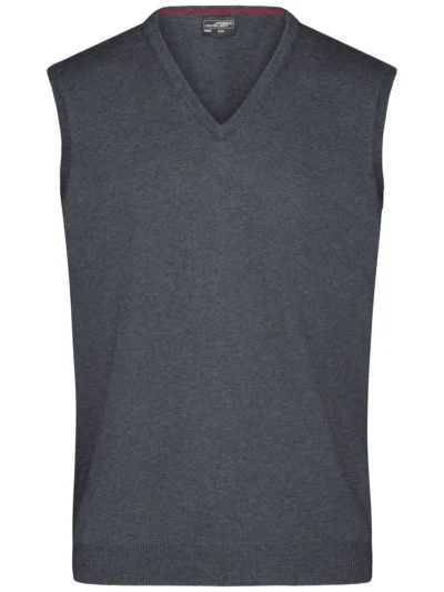 Men's V-Neck Pullover - anthracite-melange, XXL