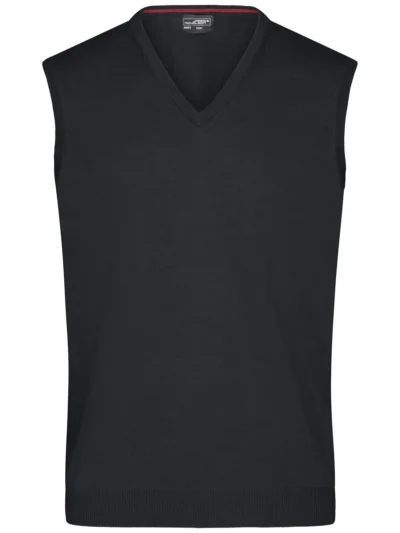 Men's V-Neck Pullover - black, XXL