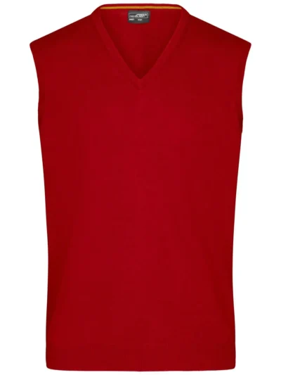 Men's V-Neck Pullover - bordeaux, 3XL