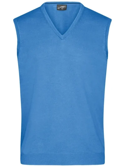 Men's V-Neck Pullover - glacier-blue, S