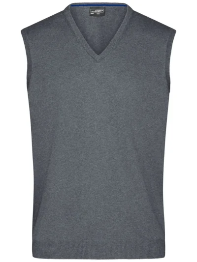 Men's V-Neck Pullover - grey heather, M