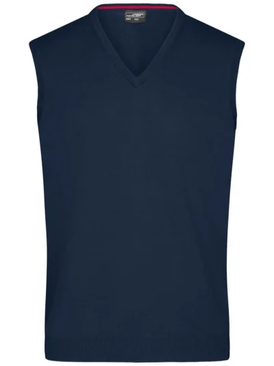 Men's V-Neck Pullover - navy, XL