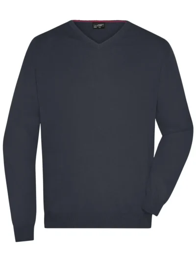Men's V-Neck Pullover - black, XXL