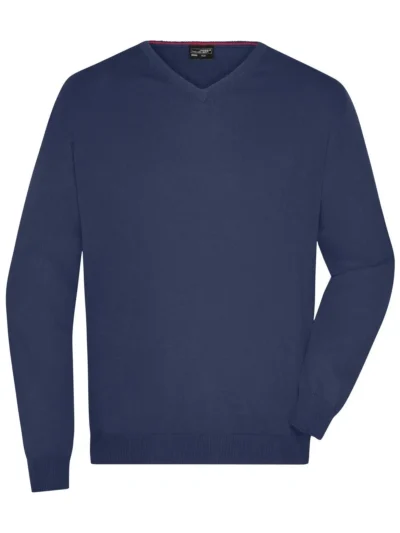 Men's V-Neck Pullover - navy, L