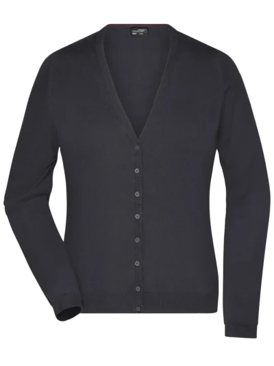 Ladies' V-Neck Cardigan - black, XS