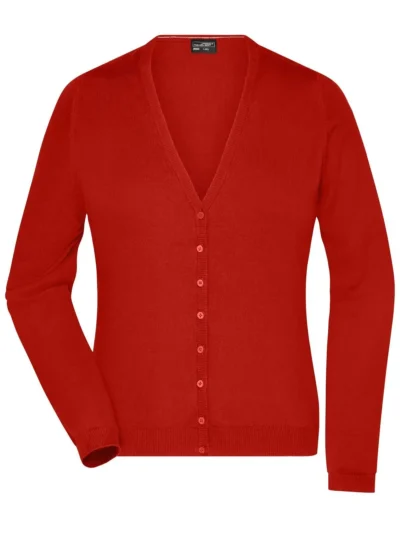 Ladies' V-Neck Cardigan - bordeaux, L
