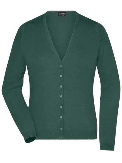Ladies' V-Neck Cardigan - forest green, S