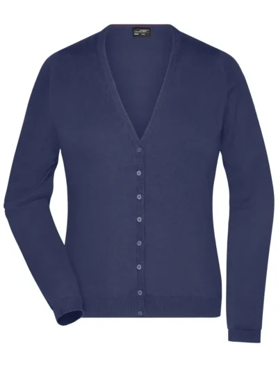 Ladies' V-Neck Cardigan - navy, S