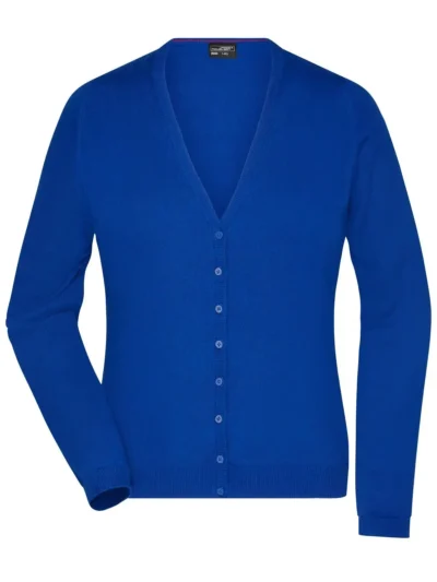 Ladies' V-Neck Cardigan - royal, L