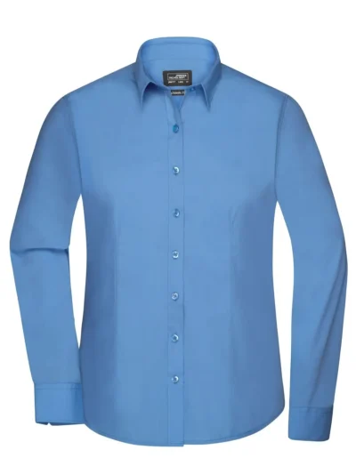 Ladies' Shirt Longsleeve Poplin - aqua, M