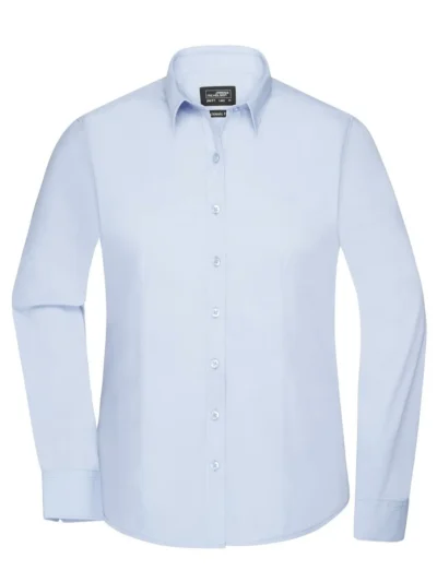 Ladies' Shirt Longsleeve Poplin - light blue, XS