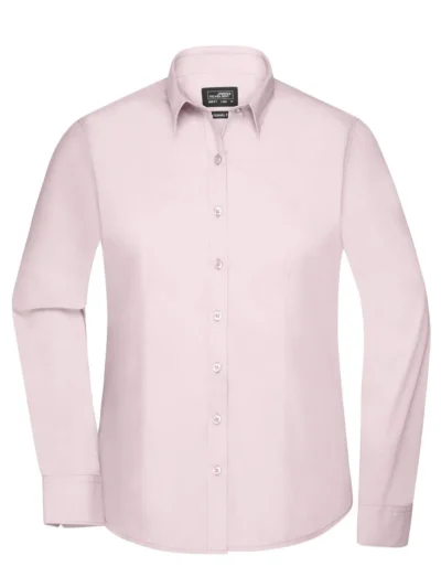 Ladies' Shirt Longsleeve Poplin - light pink, M