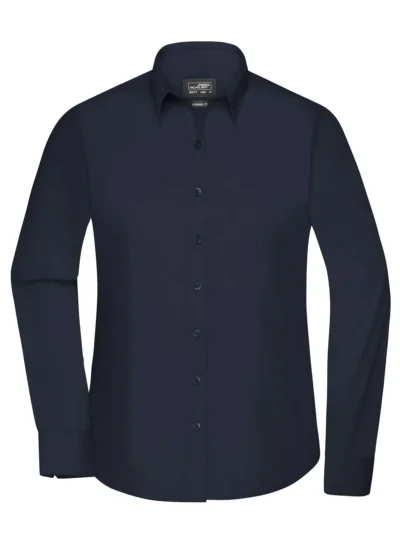 Ladies' Shirt Longsleeve Poplin - navy, XS