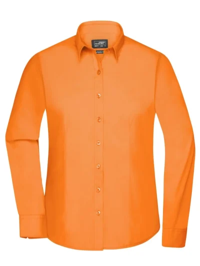 Ladies' Shirt Longsleeve Poplin - orange, XS