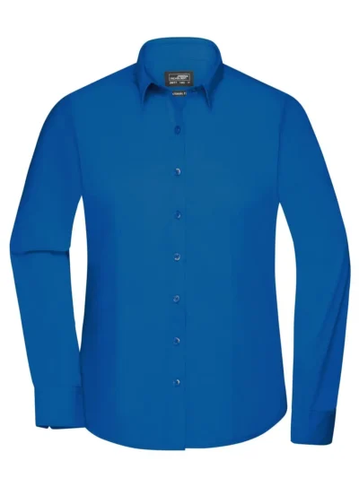 Ladies' Shirt Longsleeve Poplin - royal, XL