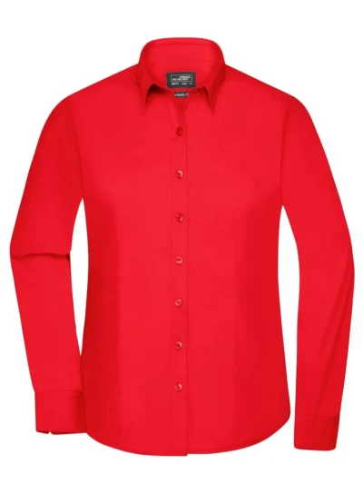 Ladies' Shirt Longsleeve Poplin - tomato, XS