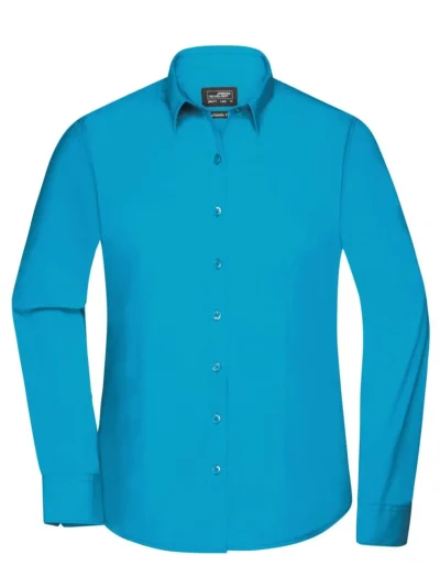 Ladies' Shirt Longsleeve Poplin - turquoise, L