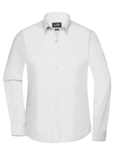 Ladies' Shirt Longsleeve Poplin - white, XS