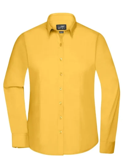 Ladies' Shirt Longsleeve Poplin - yellow, M
