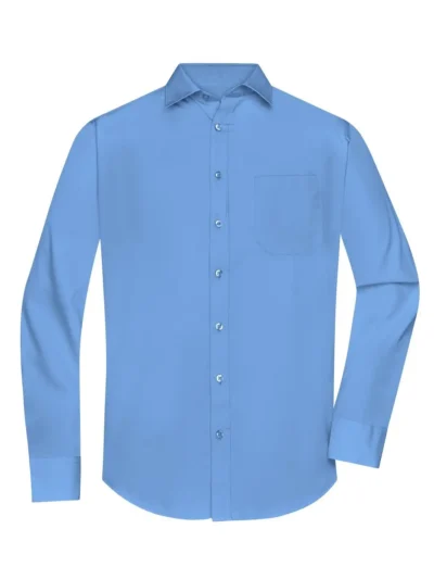 Men's Shirt Longsleeve Poplin - aqua, M