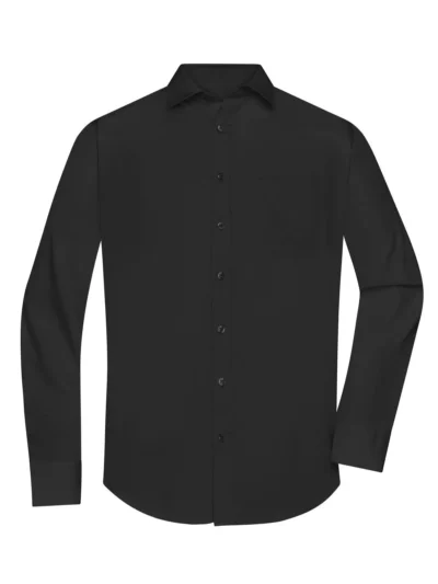 Men's Shirt Longsleeve Poplin - black, XL