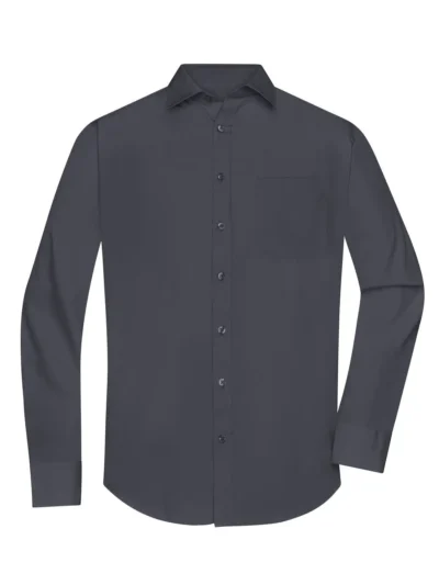 Men's Shirt Longsleeve Poplin - carbon, 3XL