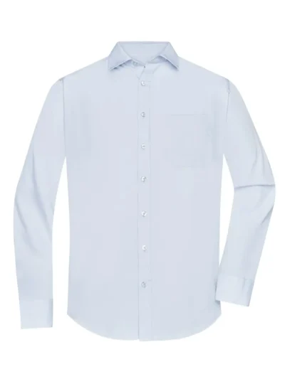 Men's Shirt Longsleeve Poplin - light blue, M