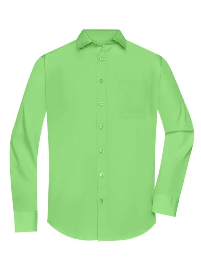 Men's Shirt Longsleeve Poplin - lime green, S