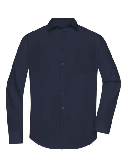 Men's Shirt Longsleeve Poplin - navy, 4XL
