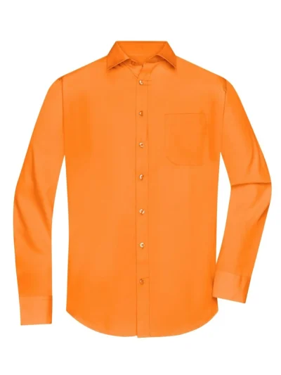 Men's Shirt Longsleeve Poplin - orange, S