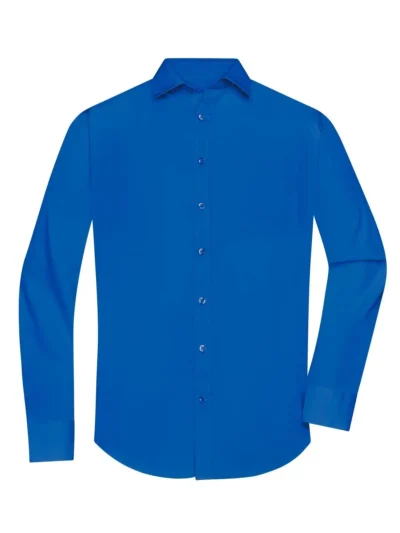 Men's Shirt Longsleeve Poplin - royal, 4XL