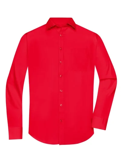Men's Shirt Longsleeve Poplin - tomato, L