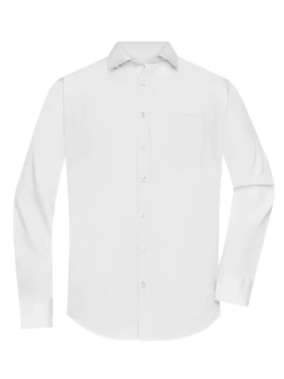 Men's Shirt Longsleeve Poplin - white, 4XL