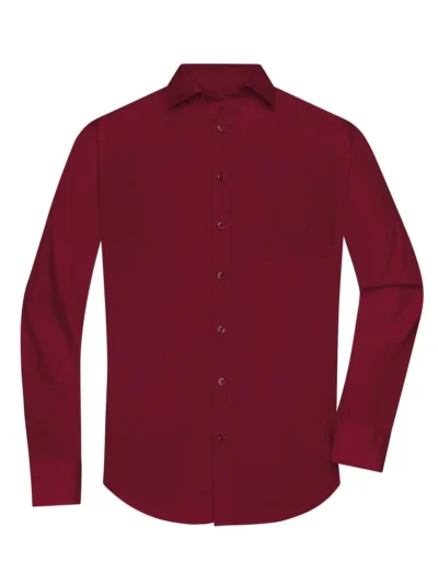 Men's Shirt Longsleeve Poplin - wine, 4XL