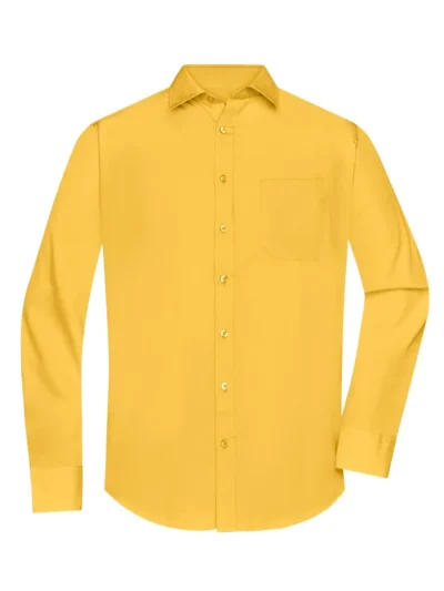 Men's Shirt Longsleeve Poplin - yellow, M