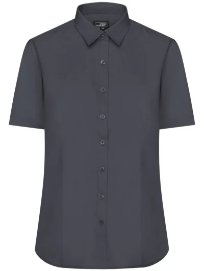 Ladies' Shirt Shortsleeve Poplin - carbon, XL