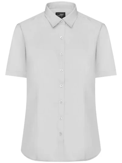 Ladies' Shirt Shortsleeve Poplin - light grey, S