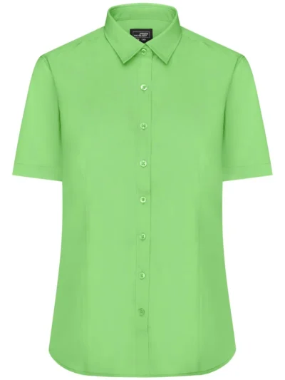 Ladies' Shirt Shortsleeve Poplin - lime green, S