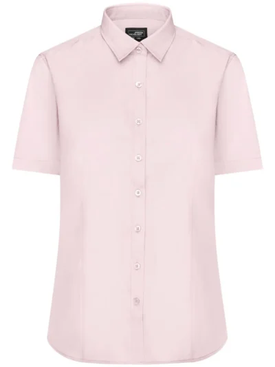 Ladies' Shirt Shortsleeve Poplin - light pink, L