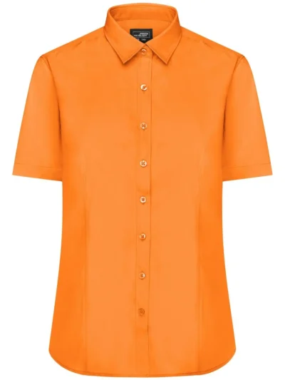 Ladies' Shirt Shortsleeve Poplin - orange, M