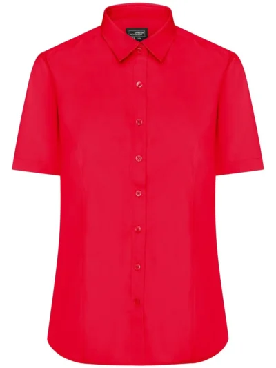 Ladies' Shirt Shortsleeve Poplin - tomato, M