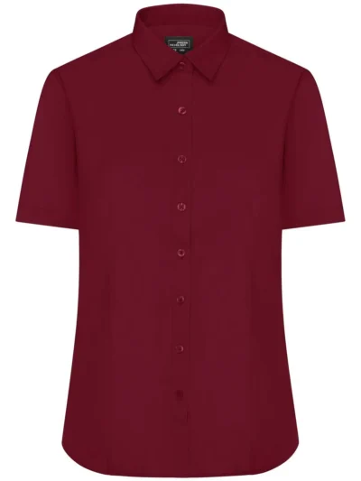 Ladies' Shirt Shortsleeve Poplin - wine, S